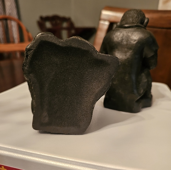Cast Iron Monkey reading book figurines bookends - Picture 6 of 8